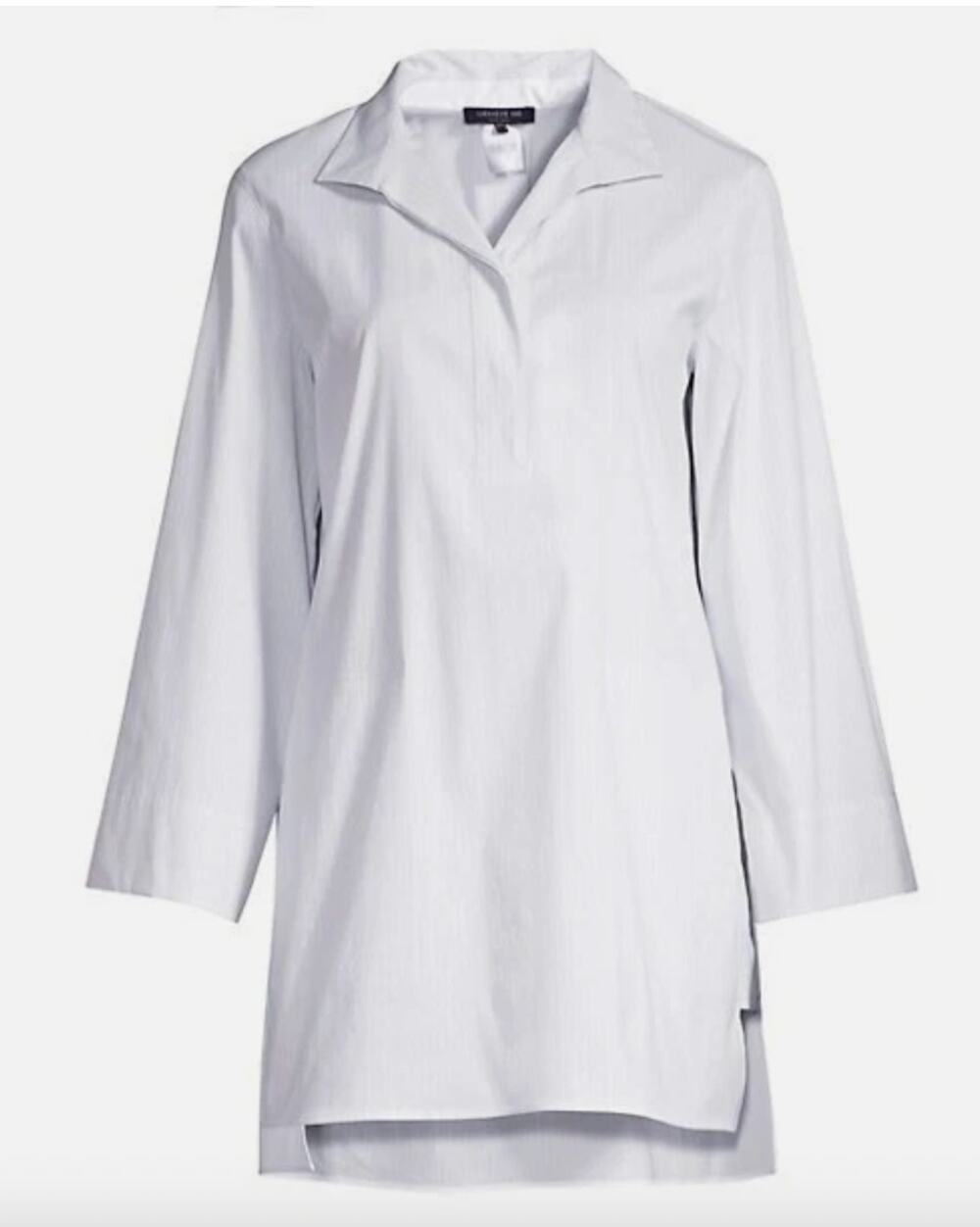 Lafayette148 Desirae Stripe Tunic Top Women's Large Pockets
